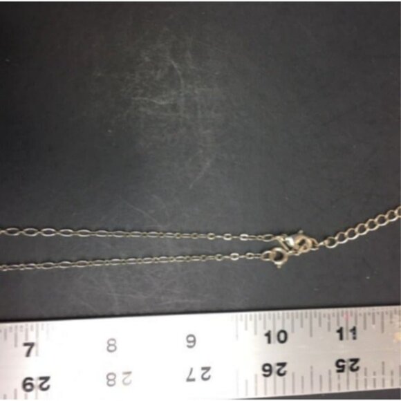 Avon SAQ Y Drop Necklace 17 In As Is Silver Rhinestone Organic Retro Vintage - Picture 6 of 7